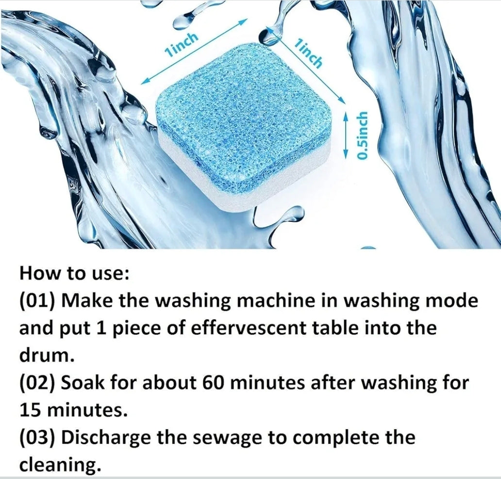 Washing Machine Cleaner Tablets, Solid Washer Deep Cleaning Tablet (Pack Of 12)