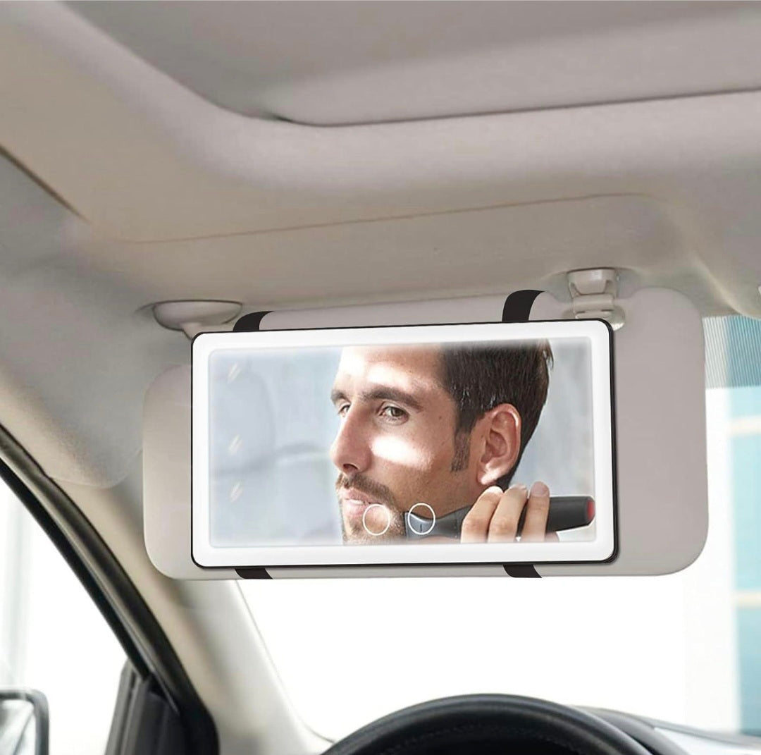 Upgrade Car Sun Visor Vanity Mirror With 80 LEDs - 3 Light Modes, Rechargeable, Dimmable Touch Control - Universal for Car, Truck, SUV
